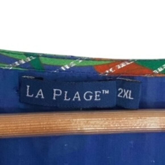 La Plage Maharani Maxi Dress in Banana Jungle Surf Blue 2XL - Picture 3 of 6